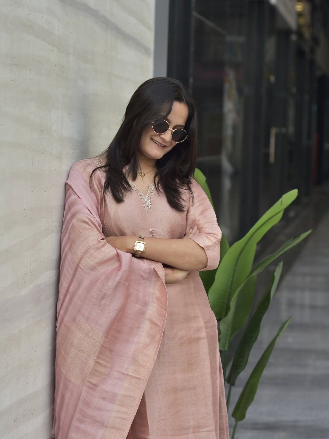Premium Blush Pink Pure Banarasi Zari Jacquard Suit Set